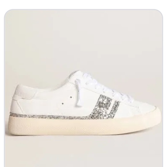 Golden Goose Bio-based Yatay sneaker with silver glitter details.